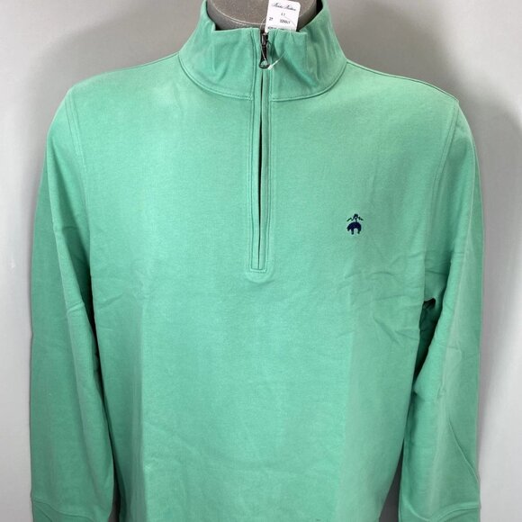 Brooks Brothers Men's Quarter Zip Shirt Size: XL | Color: Green - Picture 1 of 6